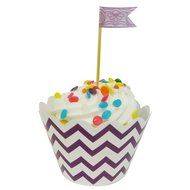 AllyDrew Standard Size Chevron Cupcake Wrappers (Set of 20), Orange N14