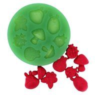 Longzang Small Mushroom Beetle Butterfly F0205 Silicone Fondant Mold