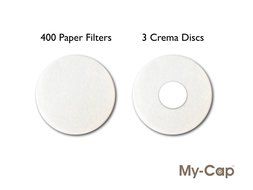 My-Cap's 400 Filters and 3 Crema Discs for use with Reusable Capsules for use with Nescaf&eacute; Dolce Gusto Brewers...