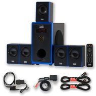 Acoustic Audio AA5102 800W 5.1 Speaker System with Bluetooth, Optical Input and 2 Extension Cables AA5102BD-2 N2