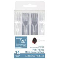 Creative Converting 24 Count Plastic Forks, Mini, Clear N2