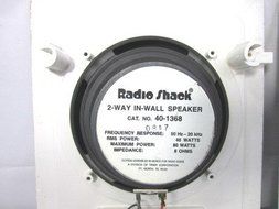 Radio Shack 80 Watt 2 way In Wall Loudspeakers/ Speakers #40-1368 Frames,Grills N4