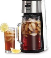 Capresso Stainless Steel Iced Tea Maker Glass Pitcher One Button Operation