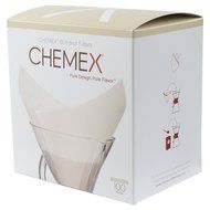 Chemex FS-100 Bonded Pre-folded Squares Coffee Filters (100 Filters) with Free FOXGALLERY Coffee Guide