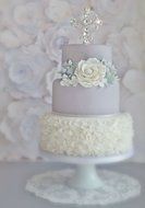 Wedding Religious Baptism Cake Topper Christening Silver Cross Baby Boy Girl Communion Bautizo Boda Keepsake Decoration N5