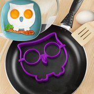 Silicone Skull Owl Shaped Egg Ring Mold (Black) N5