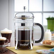 VonShef 12 Cup 48-Oz Glass French Press Cafetiere Coffee Maker N2