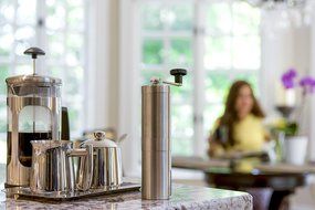 F&amp;L Essentials Manual Coffee Grinder | Conical Burr Grinder | Stainless Coffee Mill N7