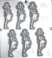 Pregnant Woman / Woman Expecting Chocolate Candy Mold Baby Shower 605