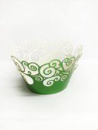 HUAL Cupcake Wrappers 50 Filigree Artistic Bake Cake Mirror Paper Cups Wave Lace Laser Cut Liner Baking Cup Muffin... N8