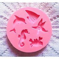 Sher Bakeware Silicone Dolphin Baking Molds for Fondant Candy Chocolate Cake