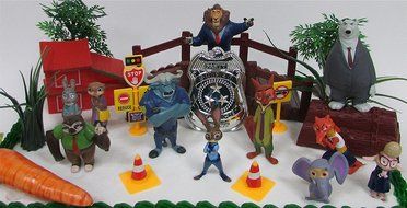 ZOOTOPIA 20 Piece Birthday CAKE Topper Set Featuring Judy Hopps, Nick Wilde, Major Lionhart - Themed Decorative... N4