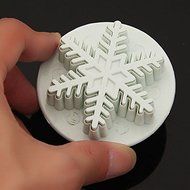 3pcs Snowflake Plunger Cutter Mold Sugarcraft Fondant Cake Decorating DIY Tool N3
