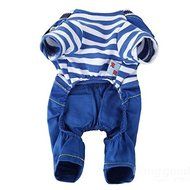 Pink Lizard Pets Dogs Naval Uniform Navy Sailor Suit Stripe Pattern Overalls Clothes N4
