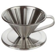 Home-X 1 Cup Pour Over Stainless Steel Coffee Cone Maker. Perfect for Cone Filters N3