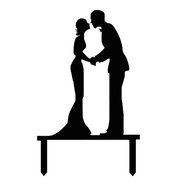 Ecape Acrylic Cake Topper of Engagement and Wedding with Groom Holding Bride Black Pack of 1 N26