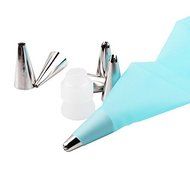 Cake and Pastry Icing Decoration Set with 6 design tips and Re-usable 40 cms Silicon Bag N3