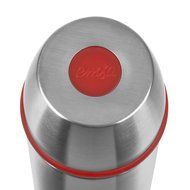 Emsa Thermos Flask "Captain" 11.83 fl. oz. of Stainless Steel, Silver/Red N2