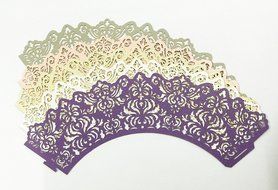 HUAL Cupcake Wrappers 50 Filigree Artistic Bake Cake Paper Cups Lace Laser Cut Liner Baking Cup Muffin Case Trays... N38