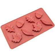 Freshware CB-600RD 8-Cavity Leaf Shape Silicone Mold for Making Soap, Candle, Candy, Chocolate, and More N3