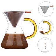 Clever Coffee Dripper Pure Over Coffee Maker Permanent Reusable Stainless Steel Coffee Filter Brewer Pyrex Glass... N5