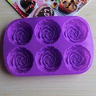 Sher Bakeware Silicone Rose Baking Molds for Chocolate Cake Jelly (Random Colors) N3
