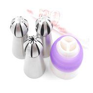 Pridebit 2016 New Russian Piping Tips Cake/Cupcake Decorating Icing Tips 3 Large Sphere Ball Tips 1 Tri-color... N5