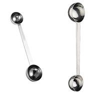 8" Premium Quality Stainless Steel Dual Scoop Coffee Spoon, 2 tbsp and 1 tbsp