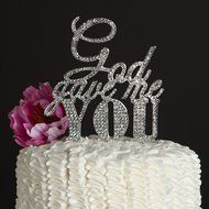 God Gave Me You Wedding Cake Topper, Silver Religious Christian Party Decoration N4