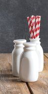 Now Designs Ceramic Milk Bottle, Small, White N4