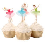 BETOP&reg; Set of 24 Pieces Cute Ballet Dancer Girls Fairy Peri Dessert Muffin Cupcake Toppers for Picnic Wedding... N12