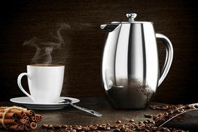 Quiseen Double Wall Stainless Steel French Press Coffee & Espresso Maker, 1 Liter - 34-Ounce (8 4oz Cups) N4