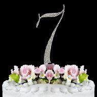 Rhinestone Cake Topper Number 7