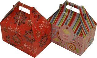 Cookie gift boxes / munchkin boxes kit, foldable with gift tags, assorted sizes and designs, 12 boxes (Christmas 2) N5