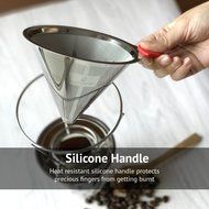 Pour Over Coffee Filter - Makes Richer Flavored Coffee - Reusable Cone Dripper Works with Chemex, Hario V60 and... N4