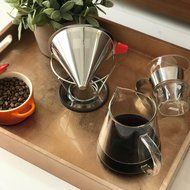 Pour Over Coffee Filter - Makes Richer Flavored Coffee - Reusable Cone Dripper Works with Chemex, Hario V60 and... N6