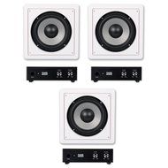 3 Acoustic Audio CS-IW8SUB 8" Home In-Wall Subwoofers and 3 Amplifiers Home Theater 750W CS-IW8SUBA-3S