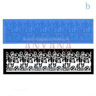 Anyana 30x40cm Large Silicone Lace Cake Mat fondant mold Roses Flowers wedding N3