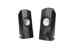 Cyber Acoustics Surround 2-Piece Powered Speaker System Bookshelf Home Speaker, Set of 2, Black (CA-21) N2