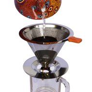 Best Paperless Pour Over Coffee Filter with Bonus Removable Silicone Handle - Reusable Stainless Steel Freestanding... N4