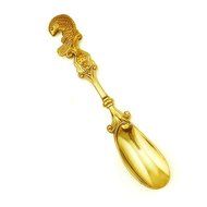 OUM0SI 3Pcs/lot Vintage Alloy Carved Coffee Spoon Metal Cutlery Dessert Spoons (Fish Red Bronze) N4