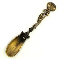OUM0SI 3Pcs/lot Vintage Alloy Carved Coffee Spoon Metal Cutlery Dessert Spoons (Fish Red Bronze) N6