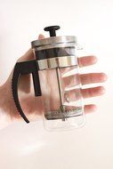 Brillante BR-CP1-350 Stainless Steel European Glass Small French Press Coffee Maker and Tea Press - 350 ml / 12 Oz N6