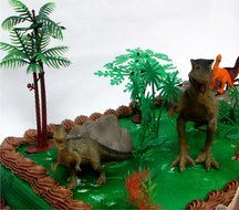 Prehistoric T-Rex DINOSAUR 12 Piece Birthday CAKE Topper Set Featuring a T-Rex and 4 Random Dinosaur Figures,... N8