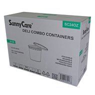SunnyCare&reg; 24 oz.Microwavable Translucent Plastic Deli Container with Lid -(Case of 250) N2
