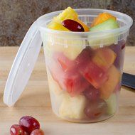 SunnyCare&reg; 24 oz.Microwavable Translucent Plastic Deli Container with Lid -(Case of 250) N3