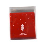 Welecom(TM) 100ps Merry Christmas Self Adhesive Seal Plastic Cookie Bags CTS9 N2