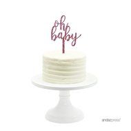 Andaz Press Baby Shower Acrylic Cake Toppers, Gold Glitter, Oh Baby, 1-Pack, Nautical Ocean Themed Party Decor... N93