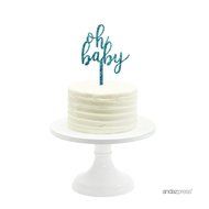 Andaz Press Baby Shower Acrylic Cake Toppers, Gold Glitter, Oh Baby, 1-Pack, Nautical Ocean Themed Party Decor... N94