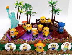 DESPICABLE ME 14 Piece Birthday Cake Topper Set Featuring 10 Random Despicable Me Figures, Includes Themed Decorative... N2